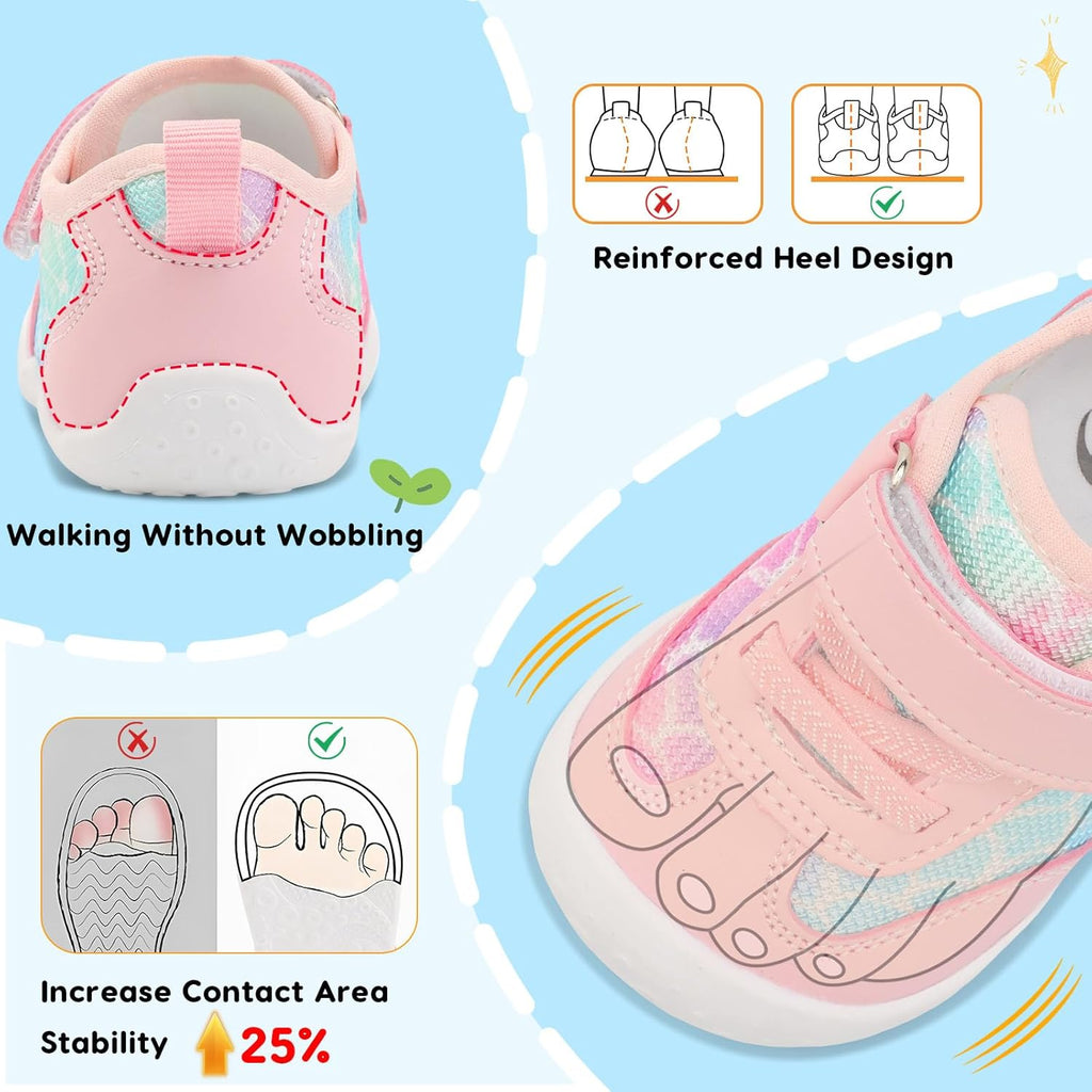 Scurtain Baby Shoes Boy Girl First Walking Shoe Infant Crib Breathable Sneakers Lightweight Barefoot Shoes for Babies