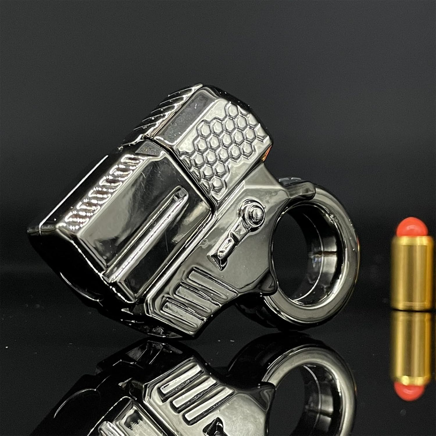 Alloy Gun Shape Fidget Ring EDC Fidget Spinner Metal Hand Spinner Adult Fidget Toys ADHD Tool Anxiety Stress Relief Toys Office Desk Toys (Gray)