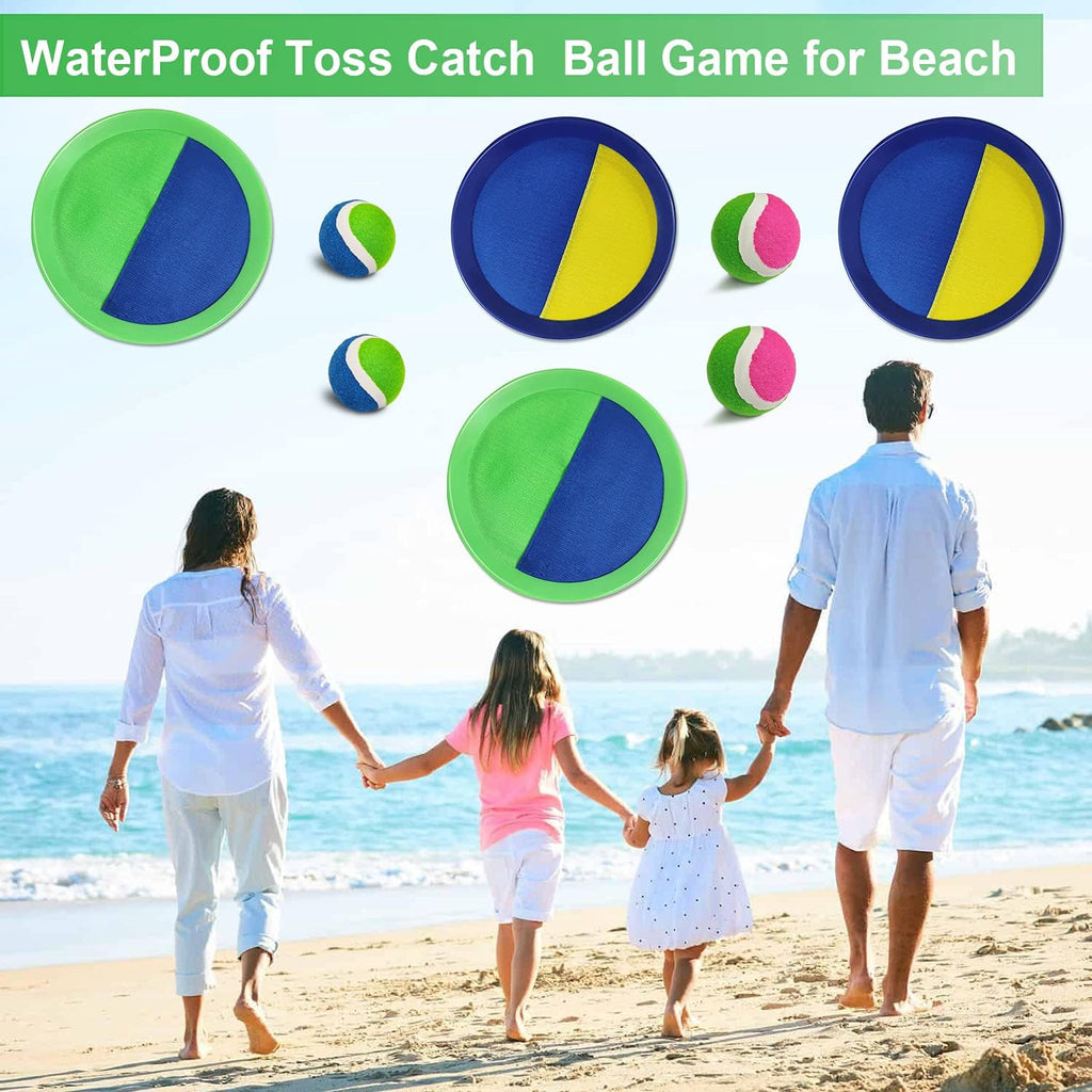 Jalunth Ball Catch Paddle Set Games - Beach Toys Pool Back Yard Outdoor Lawn Games Backyard Camping Toss Age 3 4 5 6 7 8 9 10 11 12 Years Old Boys Girls Kids Adults Family Christmas Easter Gifts
