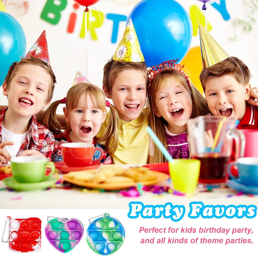 150pcs 2in Random Pop Bubble Fidget Sensory Toys, Pop Toy Bulk for Party Favor, Classroom Student Prizes Easter Basket Goodie Bag Stuffers Christmas Valentine Gift for Kid