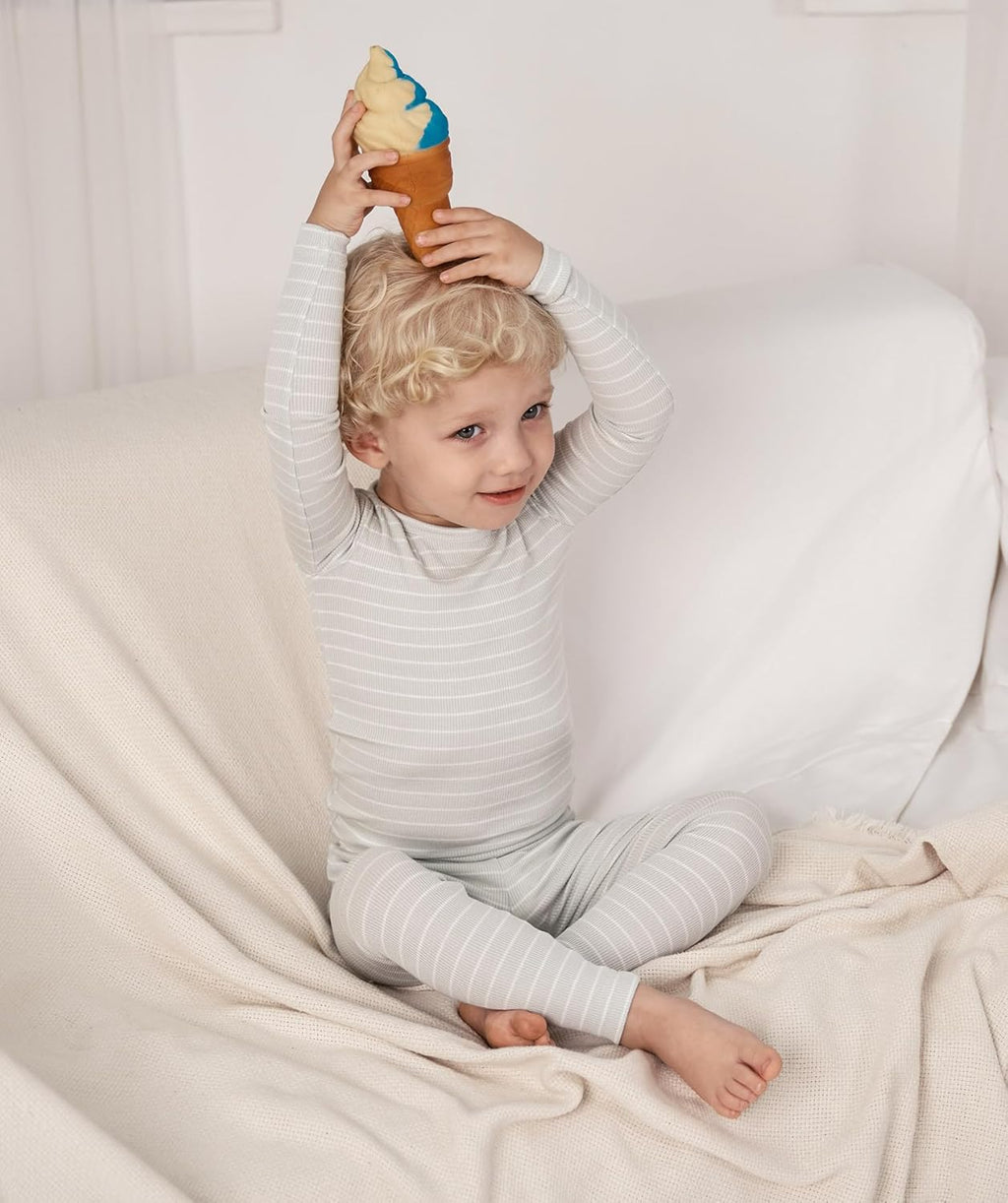 AVAUMA Stripe Pattern Baby Boys Girls Pajama Set Kids Toddler Snug fit Ribbed Sleepwear pjs for Daily Life Style