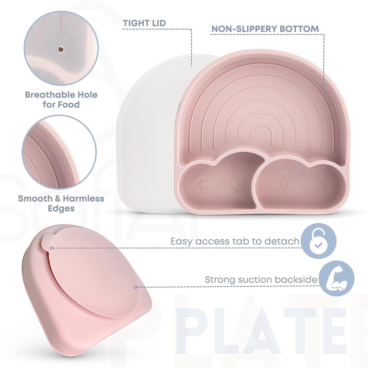 All In One Silicone Feeding Set - Safe for 6-12 Months - Non-Toxic Baby Led Weaning Supplies - Toddler Self Feeding Utensils - BPA-Free - Mess Free Essentials