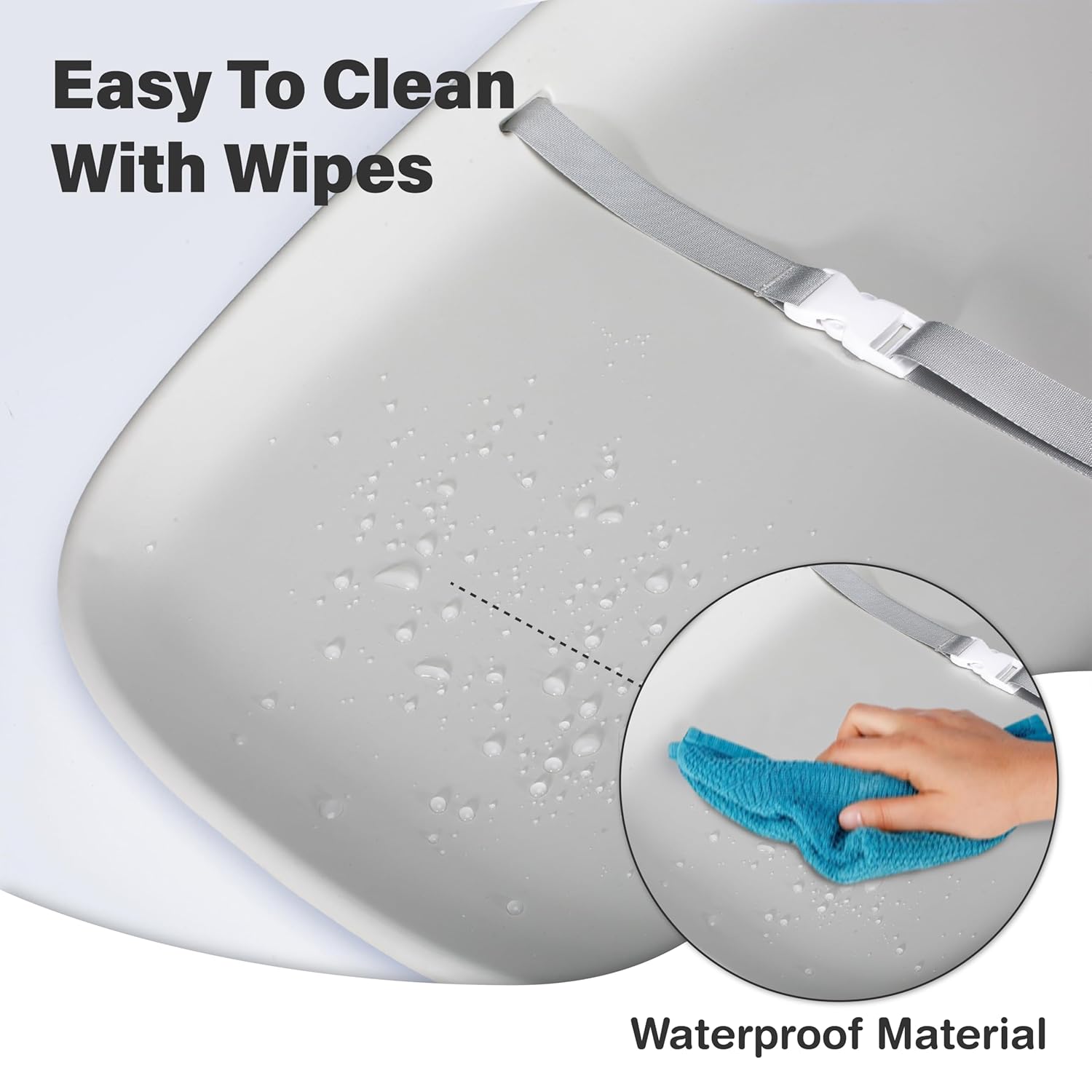 Baby Changing Pad, Soft, Lightweight and Portable, Waterproof and Easy to Clean, Large EVA Cushion for Comfort with Height Scale and Anti Slip Bottom (Grey Without Scale)