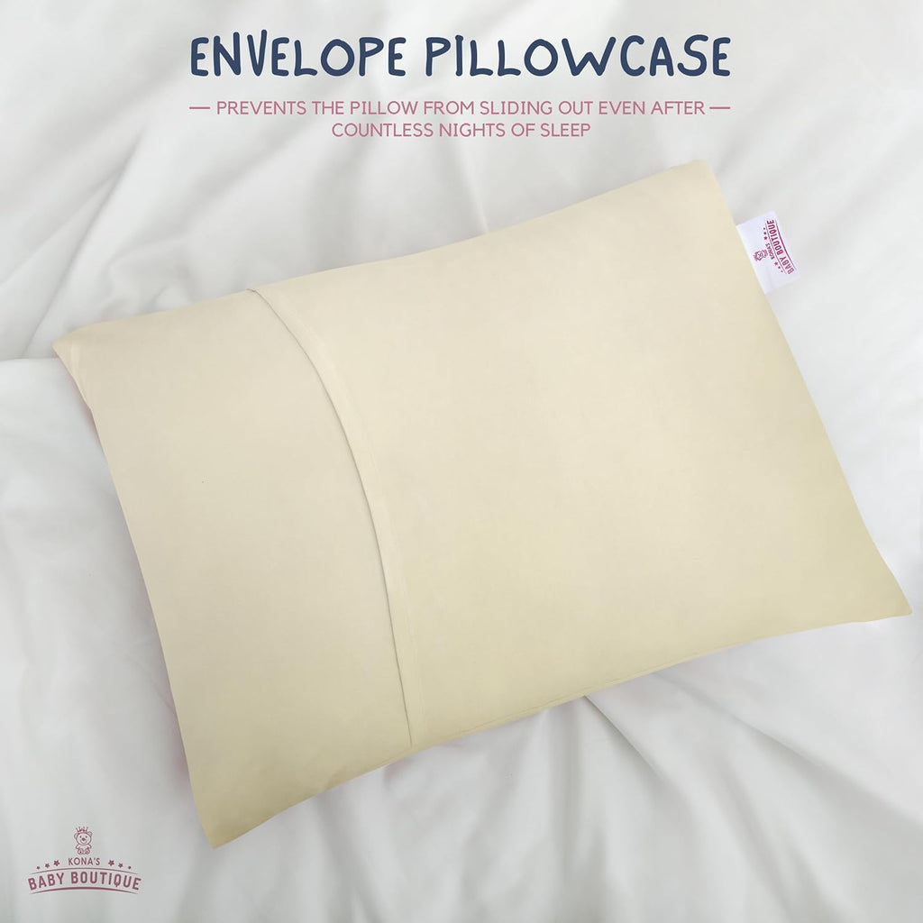 Creamy Yellow - Kona's Perfect Toddler Pillow with Softest Toddler Pillowcase - 13 x 18 inch Toddler Pillow - Toddler Pillow 2 Year Old, Toddler Pillow 3 Year Old