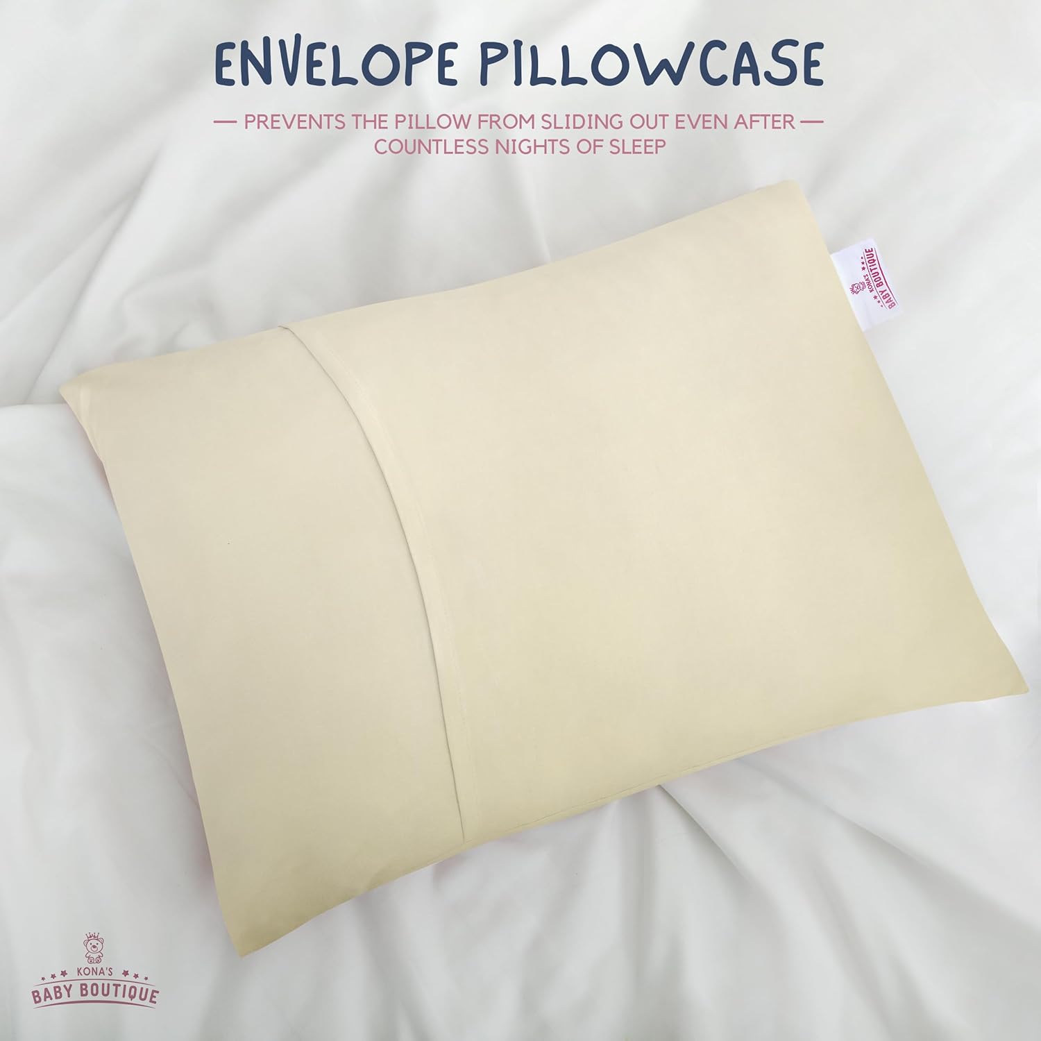 Creamy Yellow - Kona's Perfect Toddler Pillow with Softest Toddler Pillowcase - 13 x 18 inch Toddler Pillow - Toddler Pillow 2 Year Old, Toddler Pillow 3 Year Old