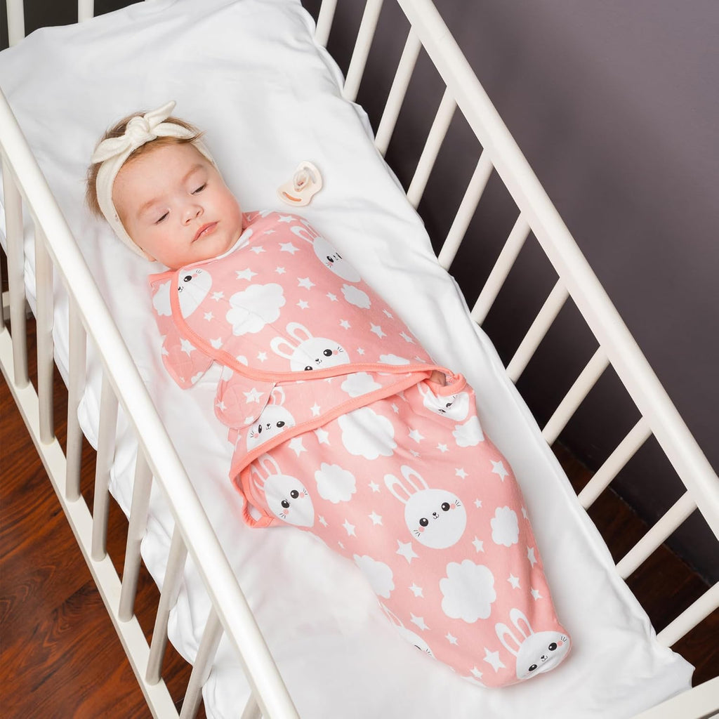 Bublo Baby Swaddles for Newborns – 3-Pack Infant Swaddles 0-3 Months – Adjustable Swaddle Sleep Sack – Soft Cotton Baby Wrap for Safe & Cozy Sleep (Coral)