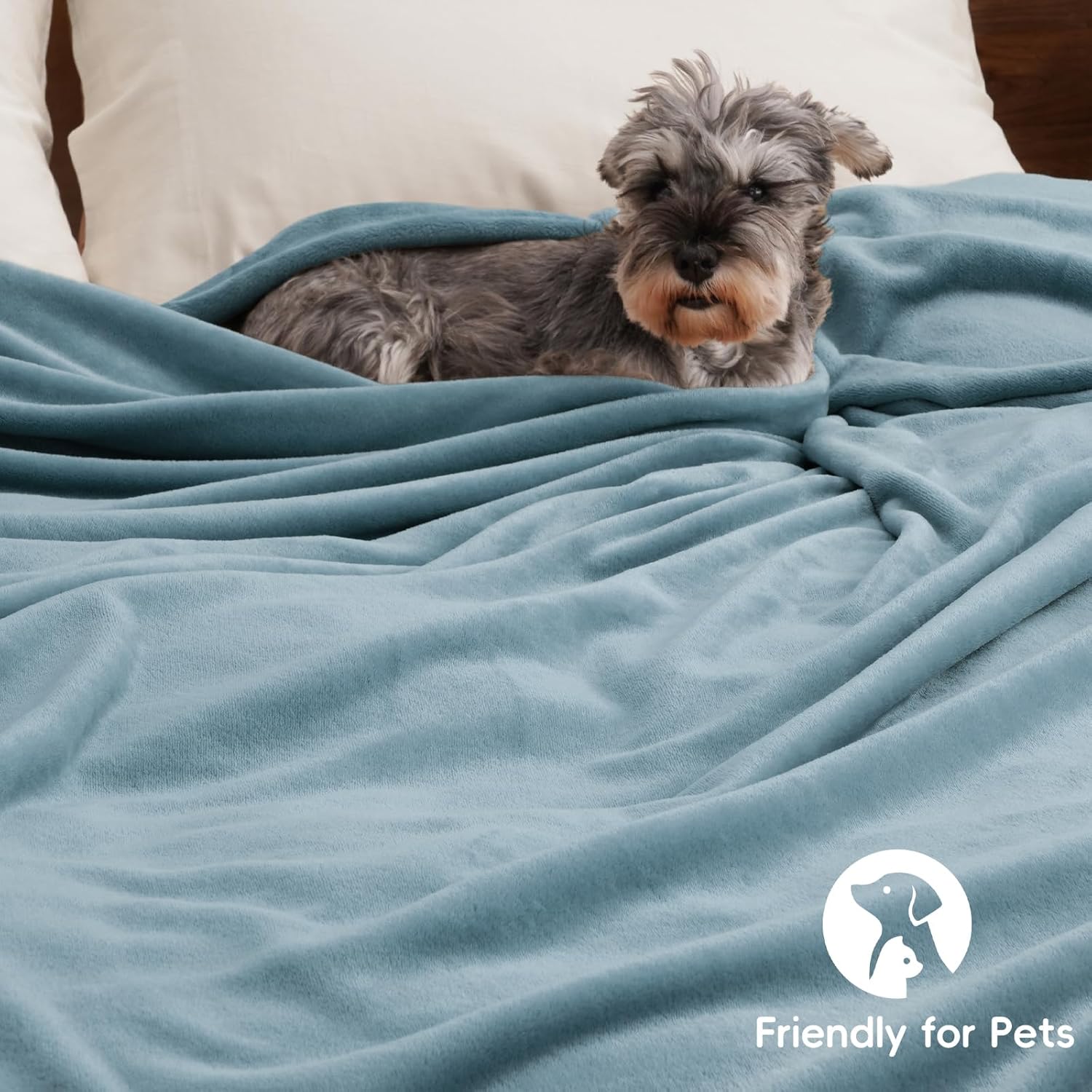 PHF Ultra Soft Fleece Blanket Twin Size, No Shed No Pilling Luxury Plush Cozy 300GSM Lightweight Blanket for Bed, Couch, Chair, Sofa Suitable for All Season, 66" x 90", Dusty Blue