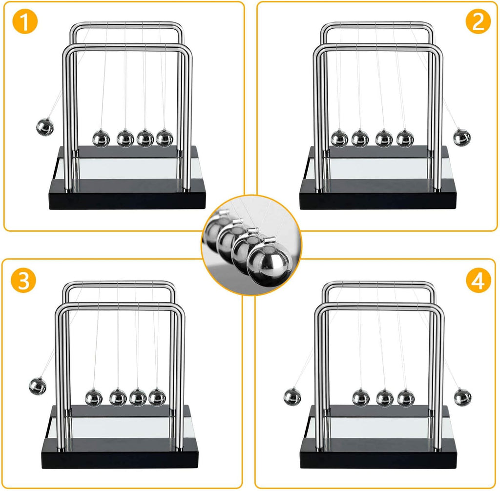 Newton's Cradle Desk Table Decor Metal Pendulum Ball Newton Ball Physics Science Pendulum Steel Balance Ball for Office Physics Teacher Toys