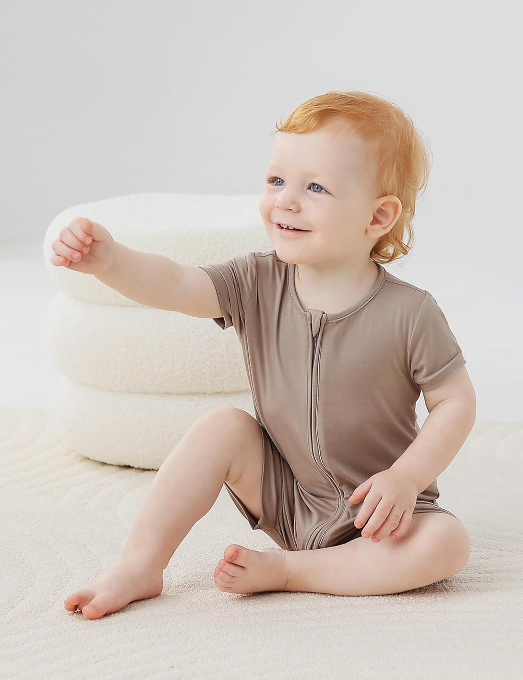 JunNeng Baby Boy Girl 2 Pack Rayon of Bamboo Summer Sleeper Infant Soft Short Sleeve Zipper Footless One-piece Romper