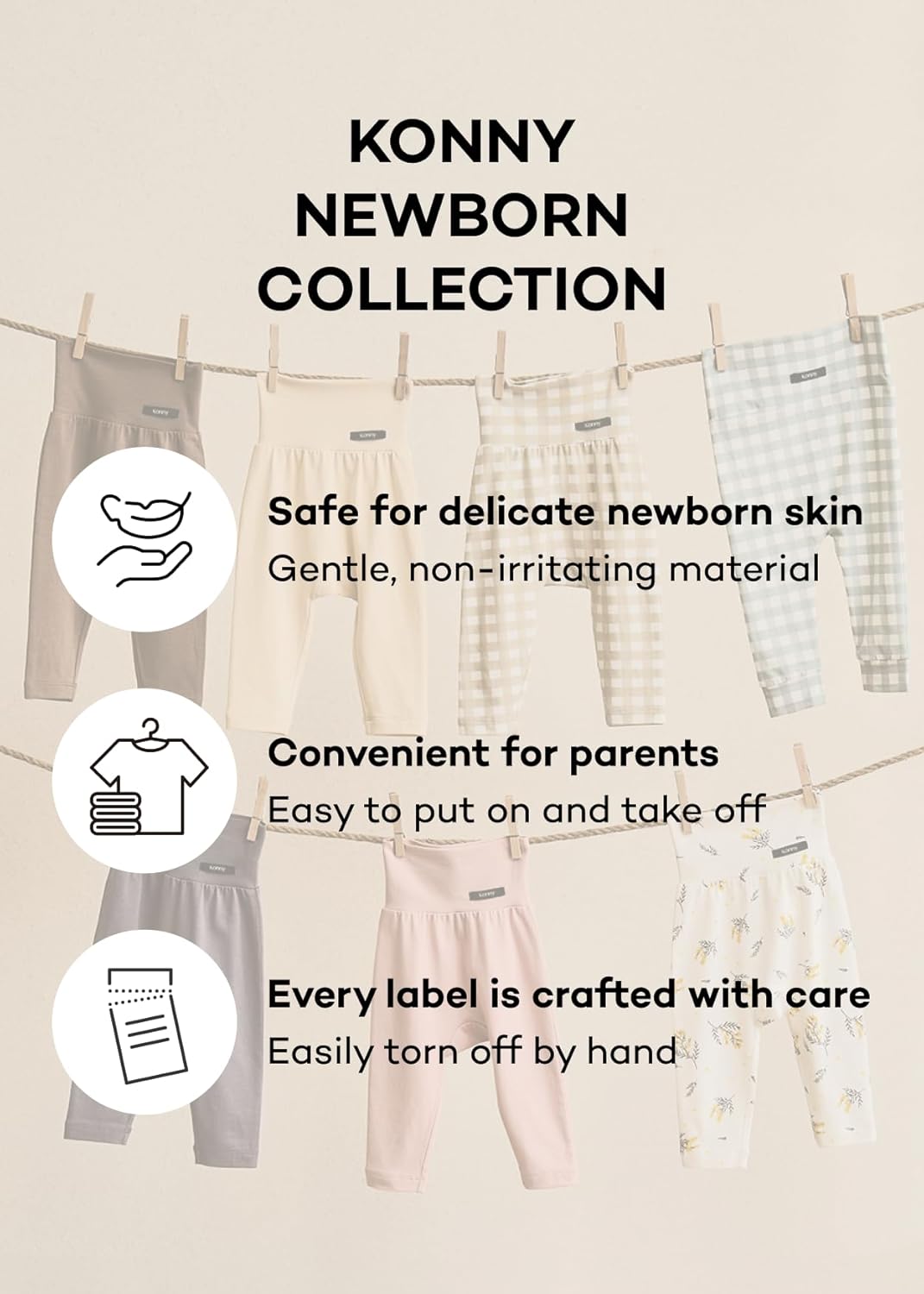 Konny Soft Modal High Waist Leggings 4P-Set (6-18M)