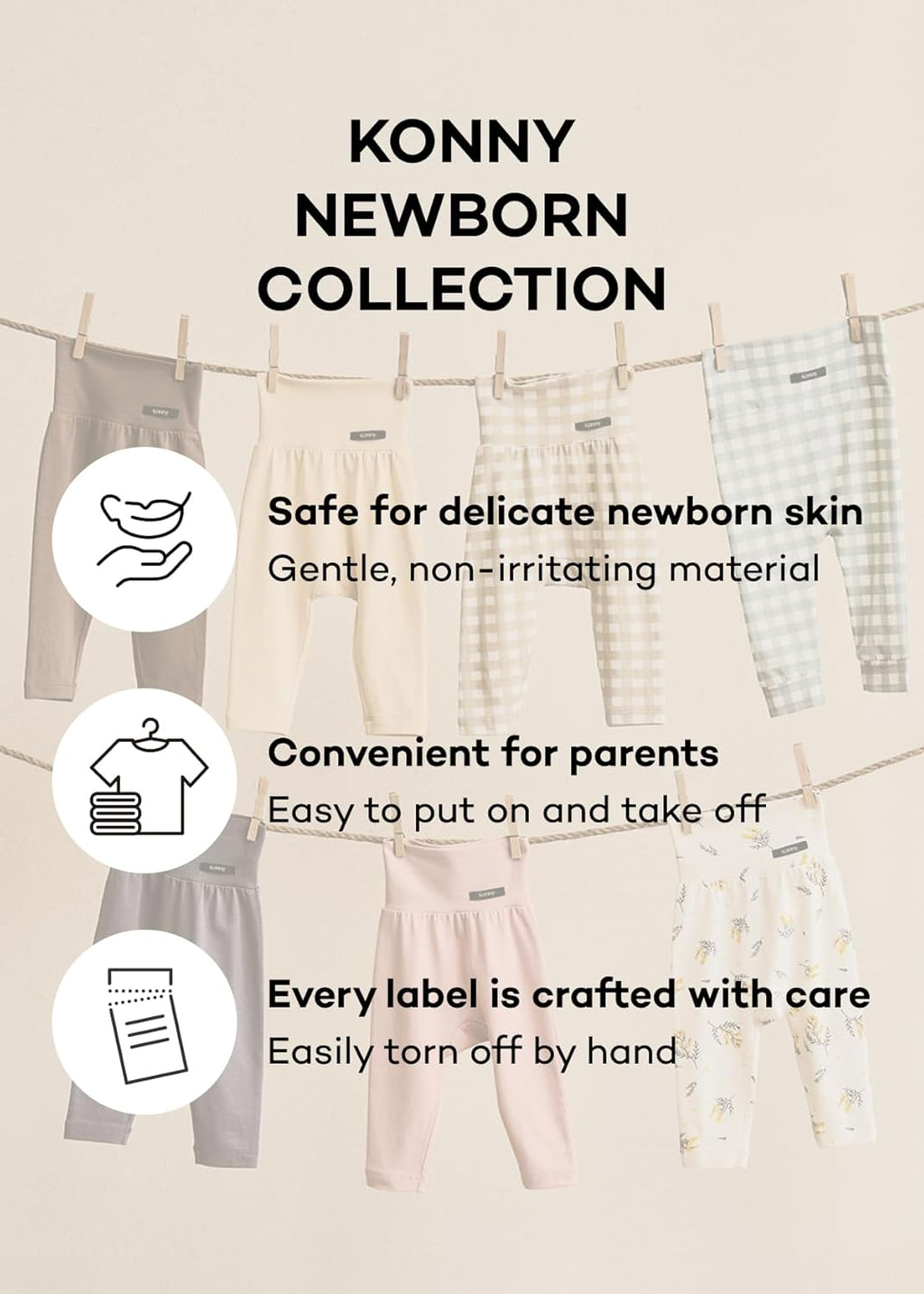 Konny Soft Modal High Waist Leggings 4P-Set (6-18M)