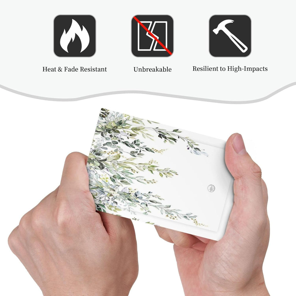 Light Switch Cover Plate Boho Farmhouse Flower Leaf Sage Green 1 Gang No Device Blank Electrical Wall Plates Faceplate Decorative Switch Plate for Bedroom Cabin Decor