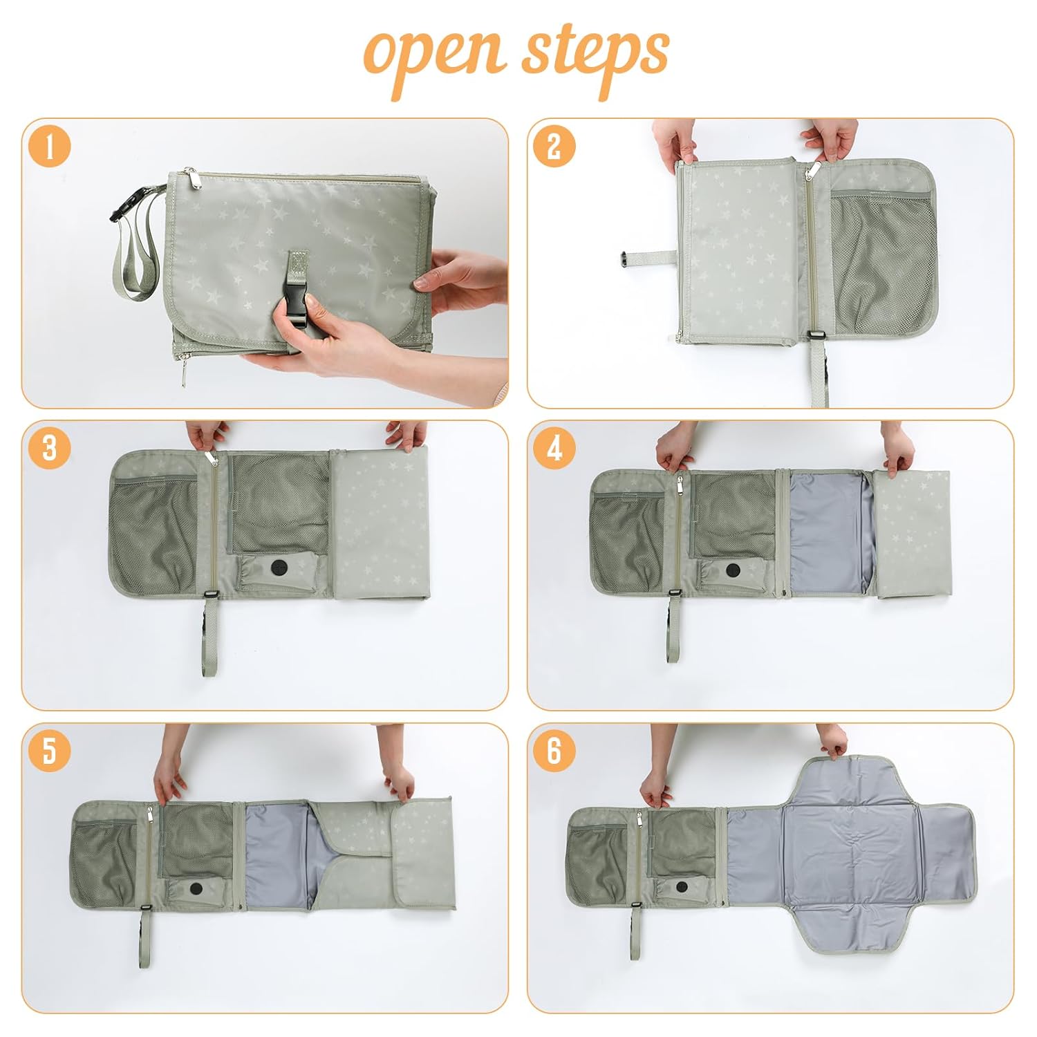 Portable Baby Diaper Changing Pad with Wipe Dispenser and Waste Bag Dispenser Detachable Diaper Changing Travel Bag with Waterproof Changing Mat Well Organized for Changing Kits