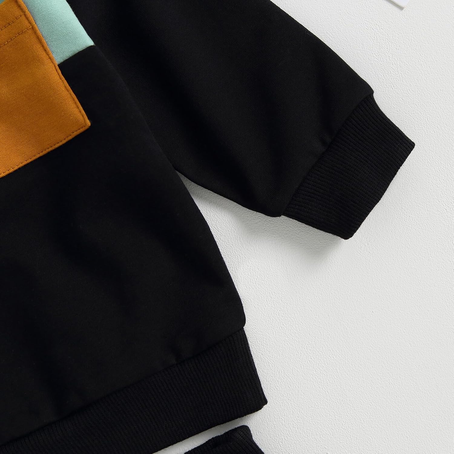 Kupretty Toddler Baby Boy Fall Winter Clothes Color Block Long Sleeve Sweatshirt Pullover Tops + Joggers Pants Outfit Set