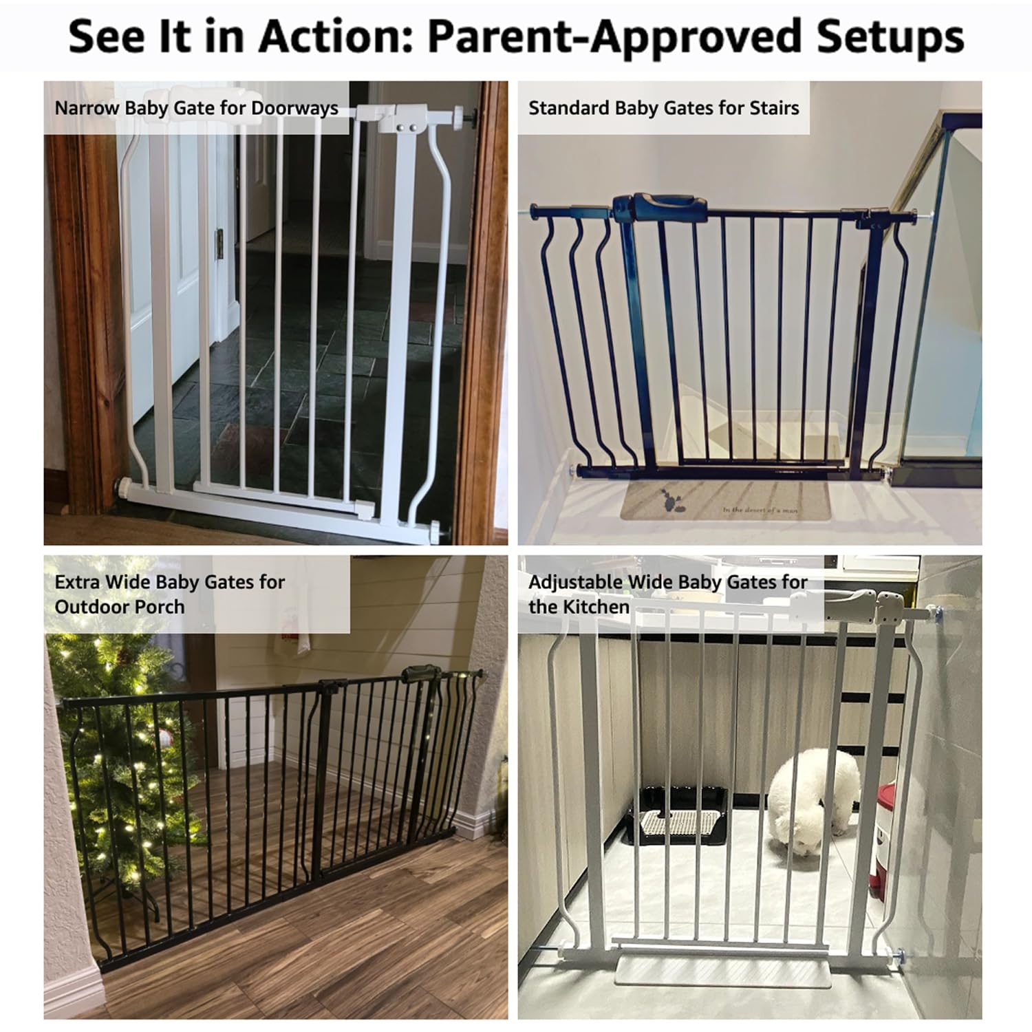 Extra Wide 67-71.5 Inch Baby Gates for Stairs, Doorways - No Drilling, Pressure Mounted Pet Gates for Kids and Dogs