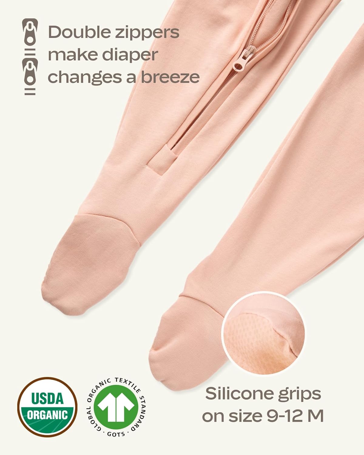 MON CHOU Organic Cotton Baby Pajamas - Ultra Soft Baby Footie Pajamas - 100% Pima Cotton PJ’s - Luxury Newborn Sleepers