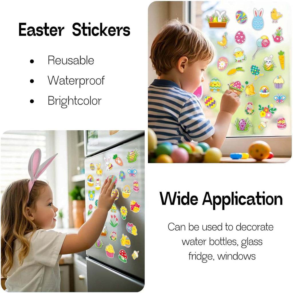 Easter Reusable Sticker Books for Toddlers 1-3, Easter Stickers for Kids, Sticker Book for Toddlers 2-4 Years, Easters Gifts Toys for Kids Girls Boys