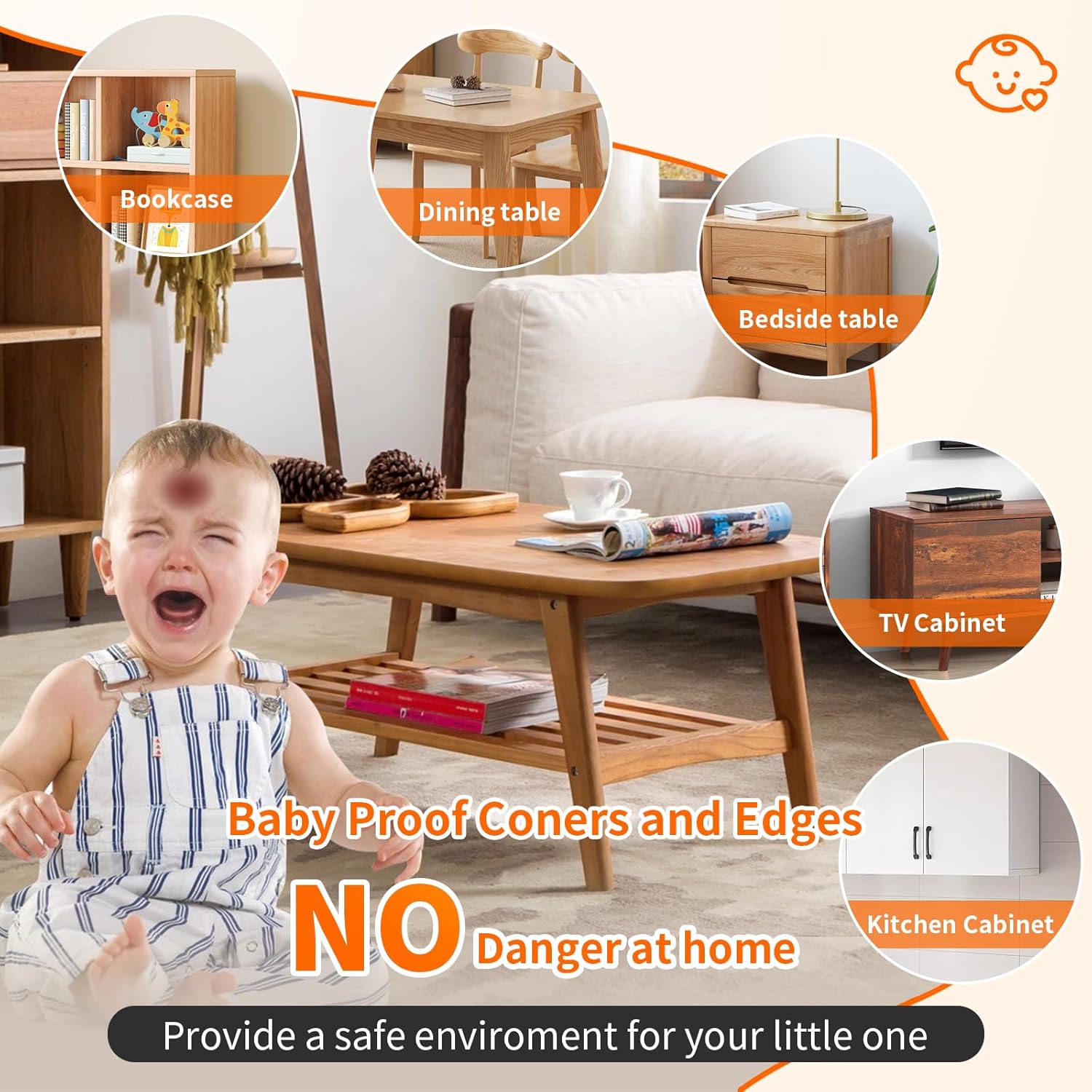 8 Pack Corner Protector Baby, Clear Coner Guard Furniture Corner & Edge Safety Bumpers Cushion for Table Edges & Sharp Coners, Baby Proofing, L Shaped