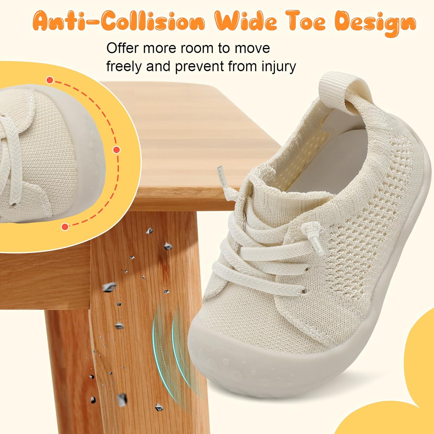 JIASUQI Baby Shoes for Toddler Boys Girls Sneakers Slip on Walking Shoes for Babies