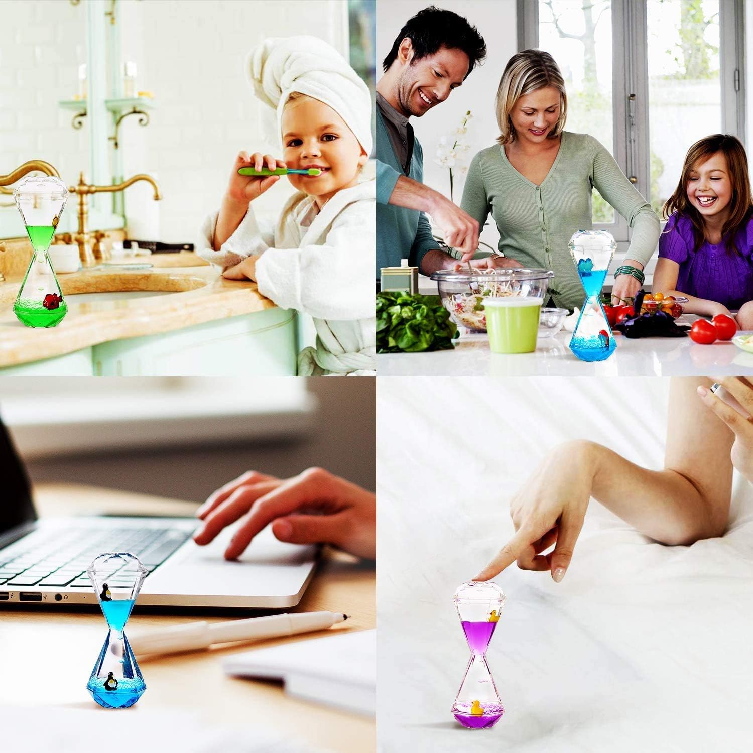 Calming Sensory Toys for Kids with Autism ADHD Anxiety or Special Needs-3 Pack Liquid Motion Bubbler Timers (Style #2)