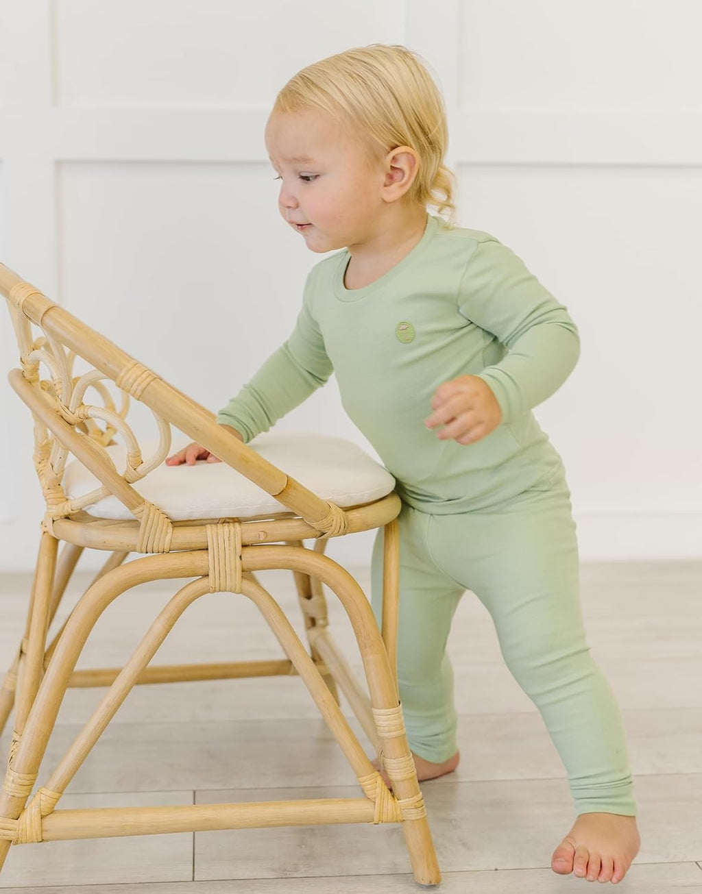 moimoln 6M-8Y Modal Cotton Solid Soft Breathable Baby Toddler Boys Girls Snug fit Pjs Long Sleeve Pajamas Set Sleepwear Daily