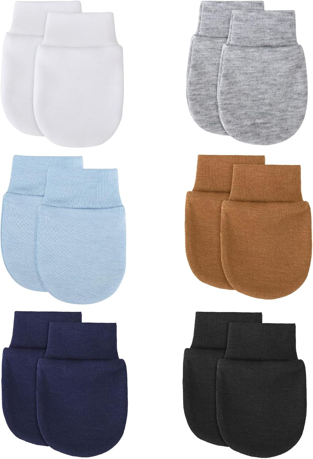 BQUBO 6 Pairs Newborn Baby Boys Girls Mittens 0-6 Months Unisex-Baby Infant Mittens Elastic No Scratch Wrist Gloves