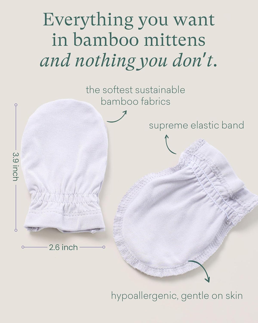 SuperSoft Baby Mittens, Bamboo Viscose Infant Newborn Mittens for Girls Boys No Scratch Gloves 6 Pack