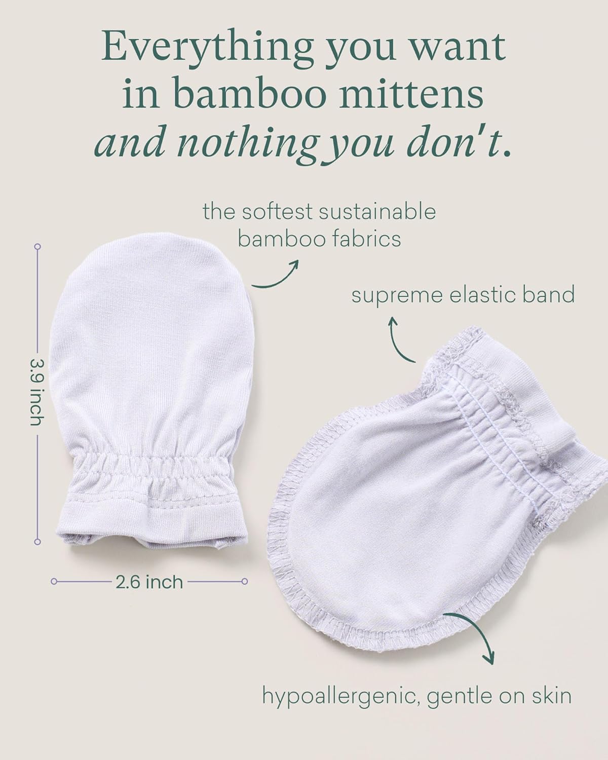 SuperSoft Baby Mittens, Bamboo Viscose Infant Newborn Mittens for Girls Boys No Scratch Gloves 6 Pack