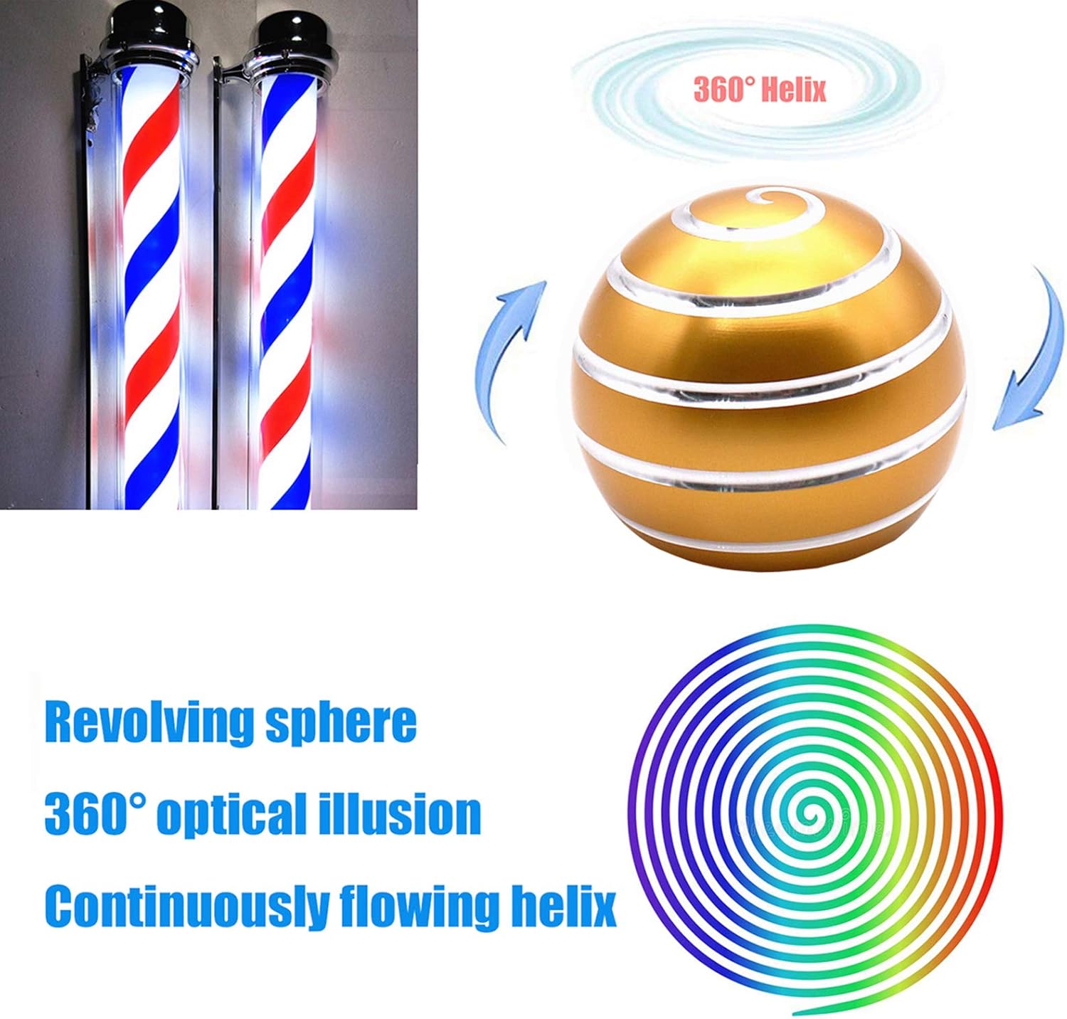 Desk-Fidget-Kinetic-Toys Cool-Gadgets: Cool-Stuff Thing Game Toy for Adult Teen Children Kid, Optical-Illusion Stress Relief Gifts for Man Women Home Office School Christmas Spinning Up 300 Seconds