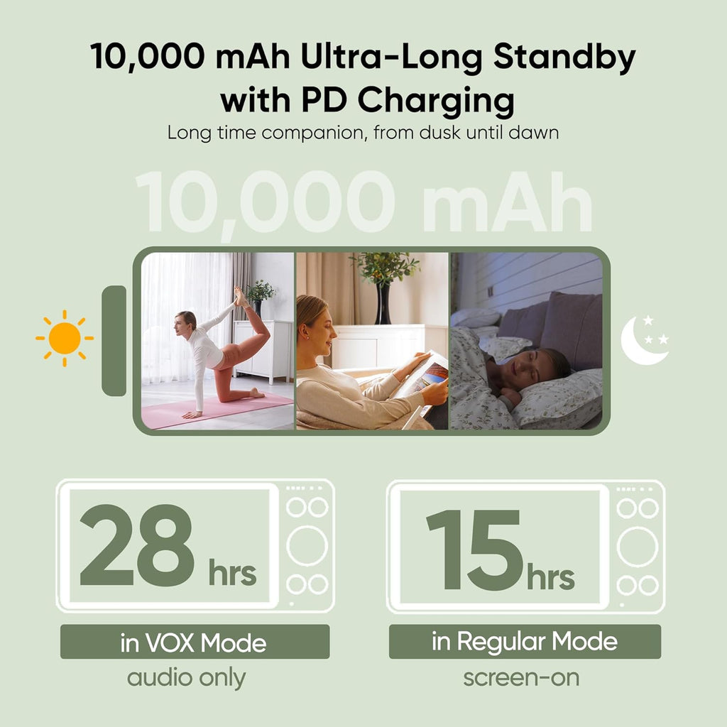 bonoch MegaView Baby Monitor, 10" Video Monitor with 2 Cameras, 10000mAh Battery, Quad Split Screen Baby Monitor with Camera and Audio, VOX Mode, Auto Night Vision, Remote PTZ, Hack Proof