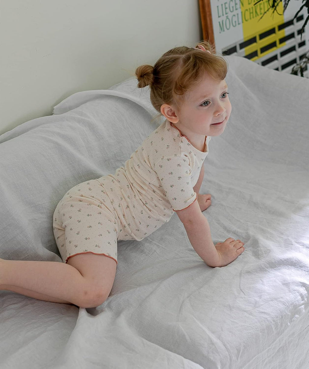 AVAUMA Baby Boy Girl Pajama Set 6M-7T Kids Cute Toddler Snug fit Flower Pattern Design Pjs Cotton Sleepwear Ruffled Shirring