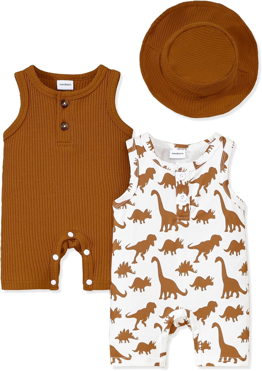 NZRVAWS Newborn Baby Boy Clothes Infant 0 3 6 9 12 Months Romper Sleeveless Jumpsuit Bodysuit Hat