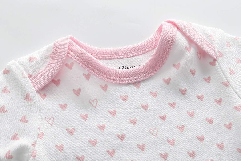 Kiddiezoom Baby Bodysuit Newborn Short Sleeve baby One-Piece Cotton 5-Pack baby clothes