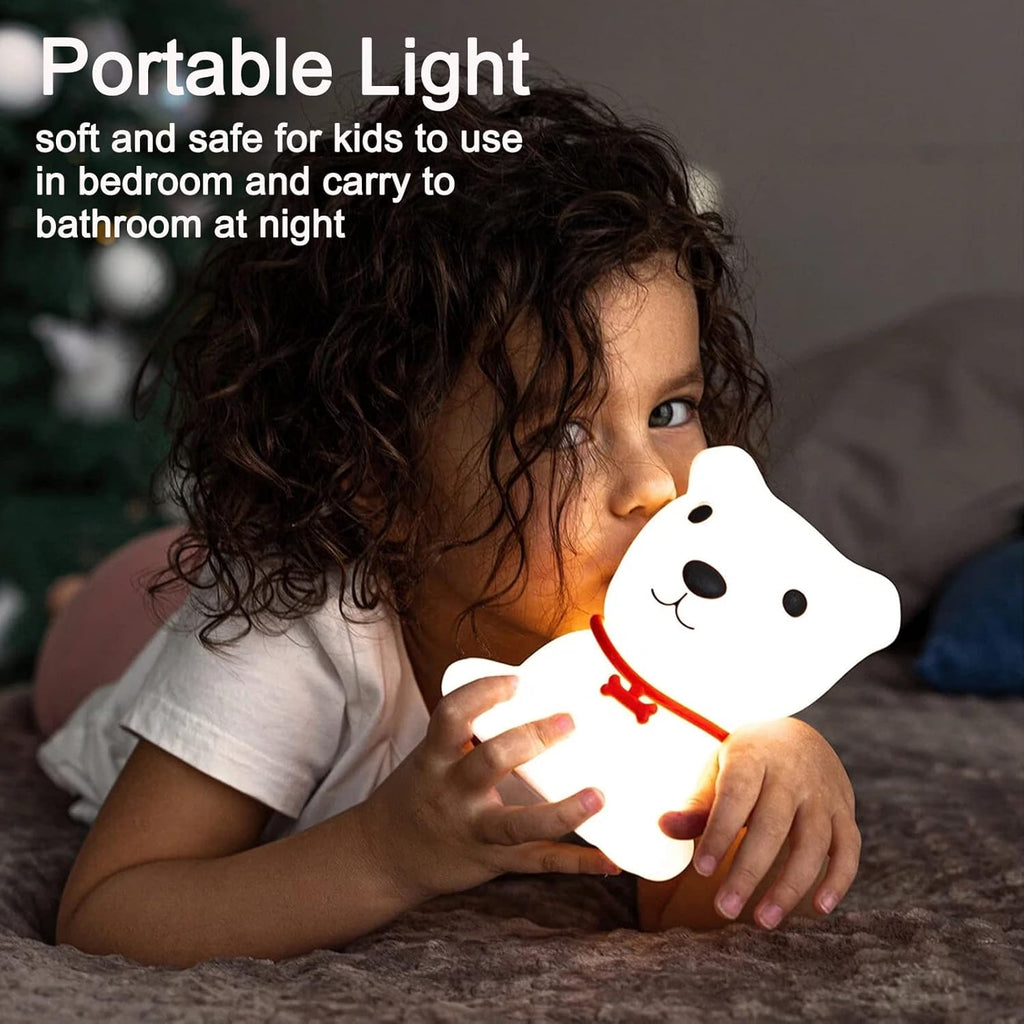 ZKLiLi Dog Night Light for Kids,Cute Night Lamp with 16 Colors Changing for Nursery,Squishy Silicone Dog Touch Lights for Toddler Room Decor,with USB Rechargeable,Gifts Stuff for Baby Girls and Boys