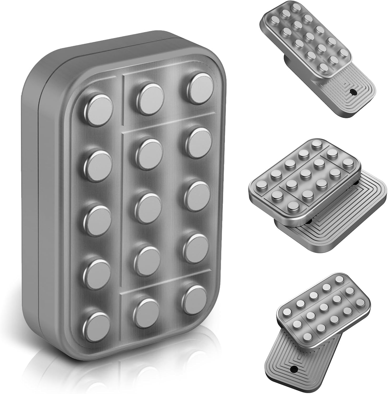 Fidget Toys Adults Metal Fidget Slider Magnetic EDC Haptic Fidget Toys for Adults - Silver