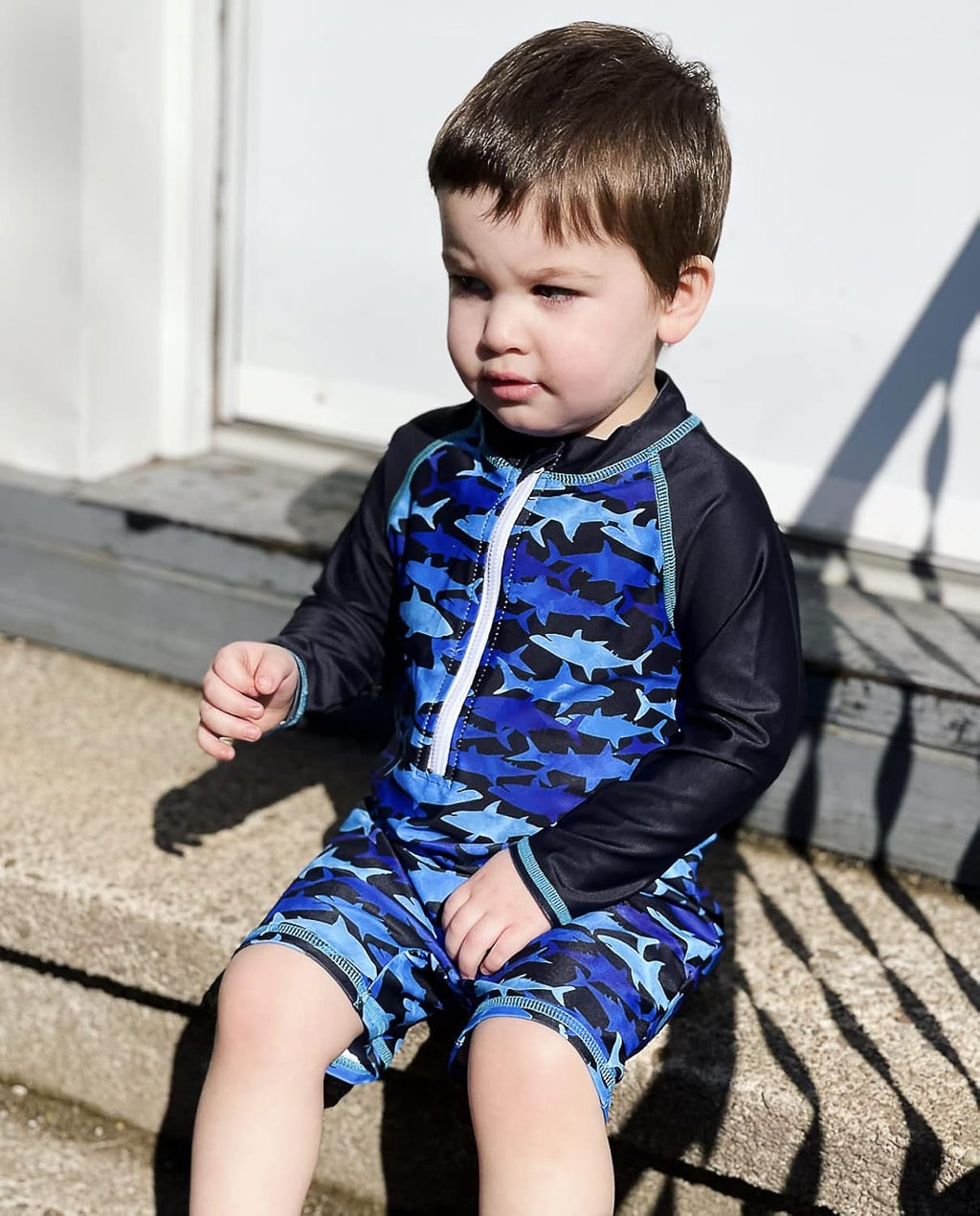 Funnycokid Baby Swimsuit Boy Toddler Bathing Suit Rash Guard UPF 50+ Swimwear 6 Months-4T