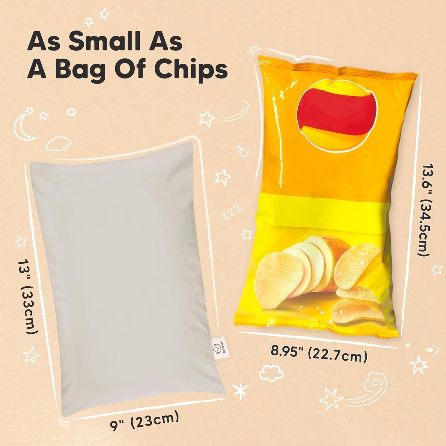 Mini Toddler Pillow with Pillowcase - 9x13 My Little Dreamy Travel Kids Pillow for Sleeping, Toddler Bed, Small, Tiny, Organic Cotton Pillowcase, Soft & Breathable, Kids 2-4 Years Old (French Gray)