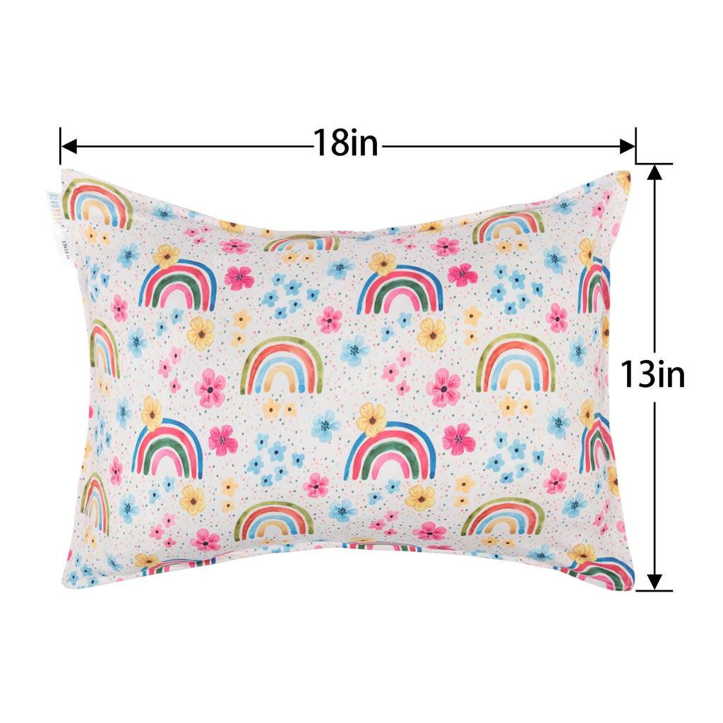 ALVABABY Toddler Pillowcases Stretchy Soft Kids Pillow Cover 2 Pack Fit 13"x 18" or 12"x18" Envelope for Girl Boy Sleepy Travel