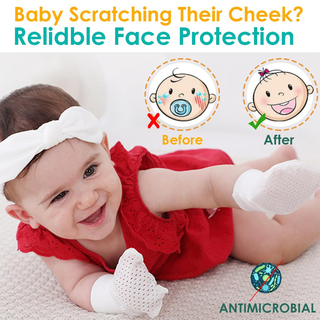 Baby Mittens Anti Scratch Baby Girl Mittens No Scratch Mittens Baby Girls Hands Gloves for 6-12 Months Babies Girls (6 Pairs)