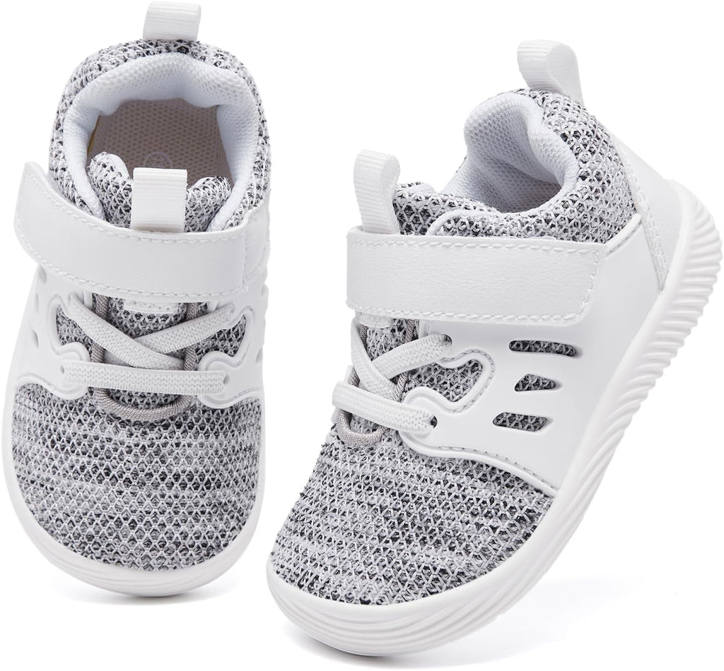 MORENDL Toddler Sneakers Baby Boys & Girls Barefoot Shoes Lightweight Breathable Walking Running Tennis Athletic Sport Shoes