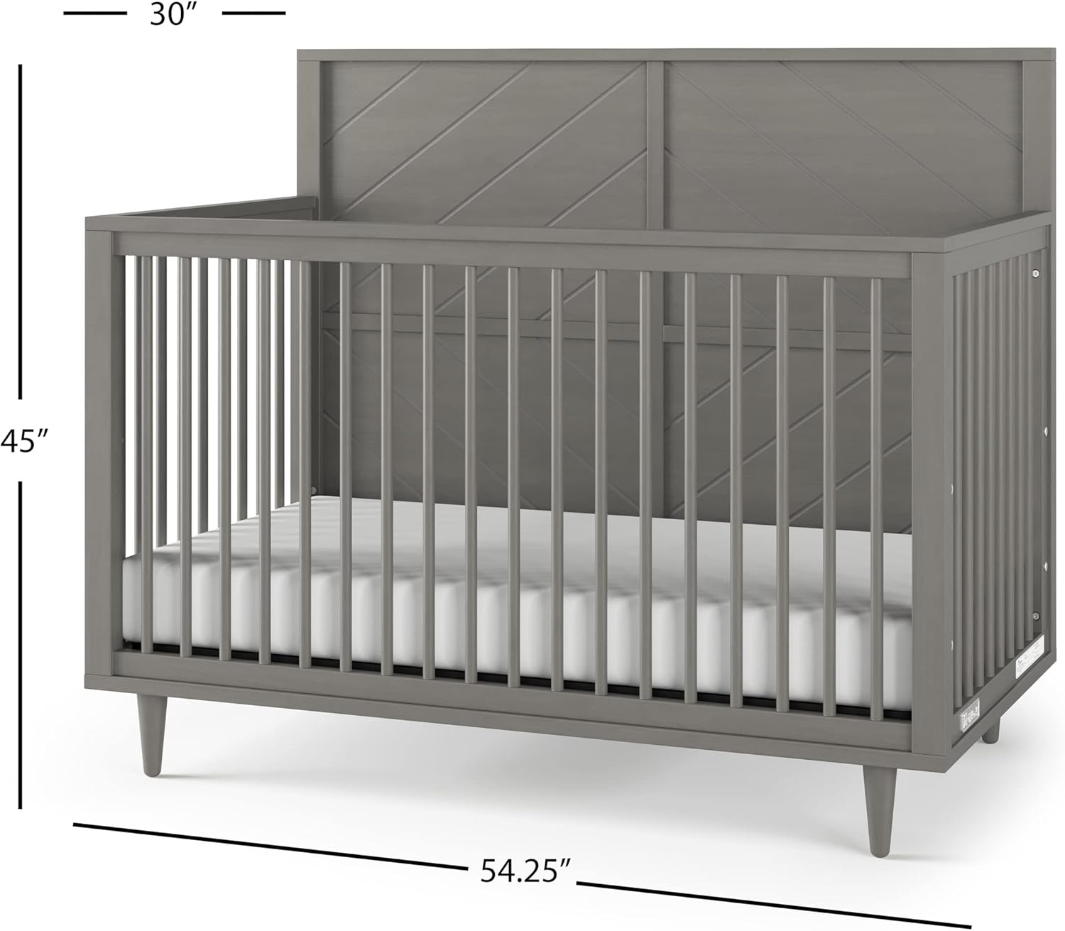 Child Craft Surrey Hill 4-in-1 Convertible Crib, Baby Crib Converts to Day Bed, Toddler Bed and Full Size Bed, 3 Adjustable Mattress Positions, Non-Toxic, Baby Safe Finish (Lunar Gray)