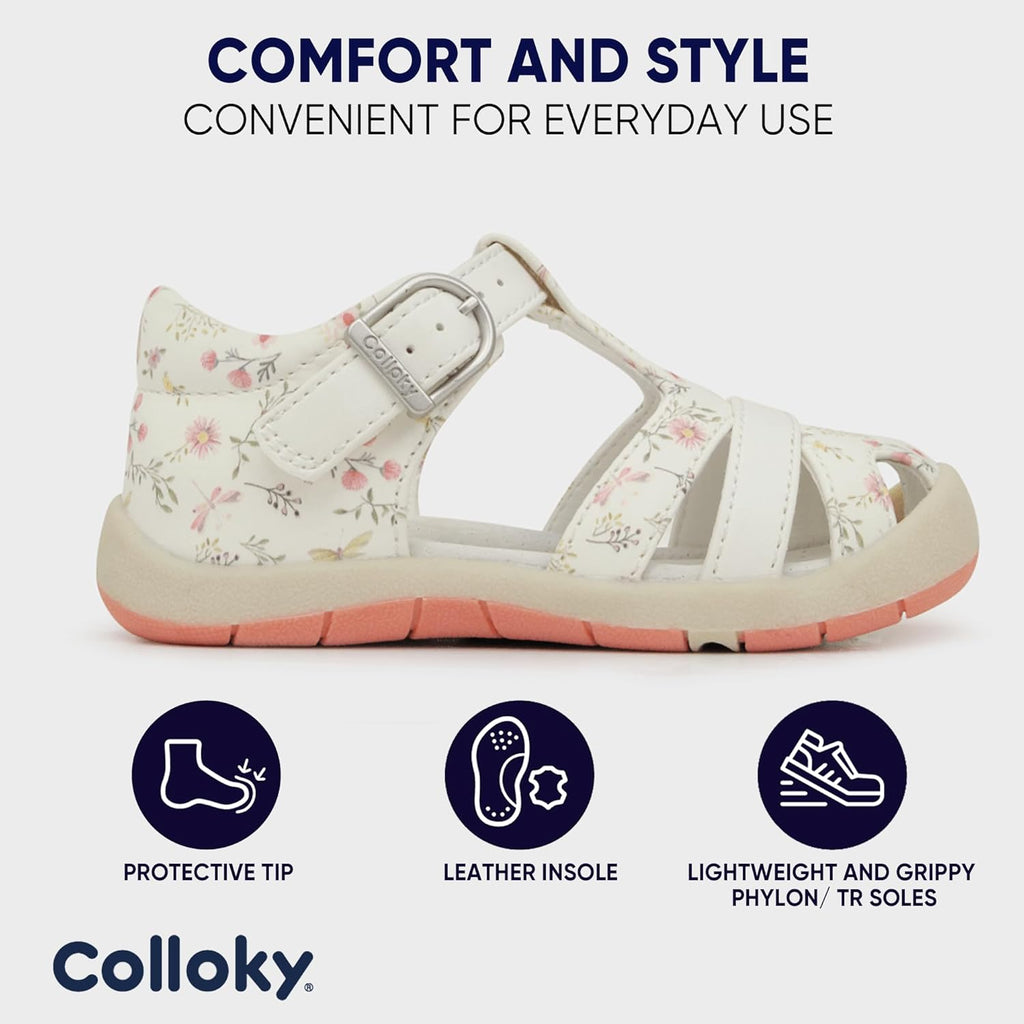 Toddler Girls Fisherman Buckle Sandals - Comfortable Summer Sandals with Closed Toe & Adjustable Strap for Daily Wear & Outdoor Play