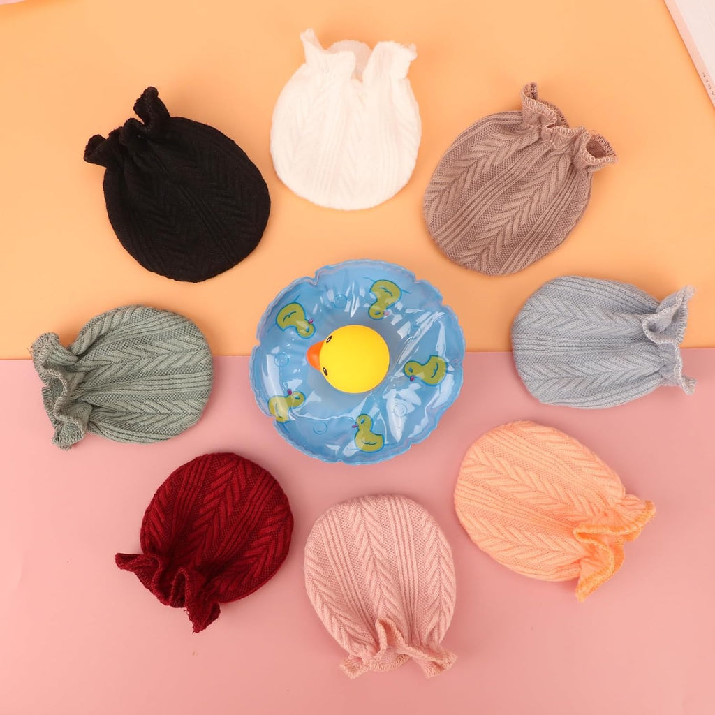 Newborn Baby Mittens No Scratch Cotton Elastic Wrist Gloves Infant Toddler Mittens for Baby Boy Girl 0-6 Months