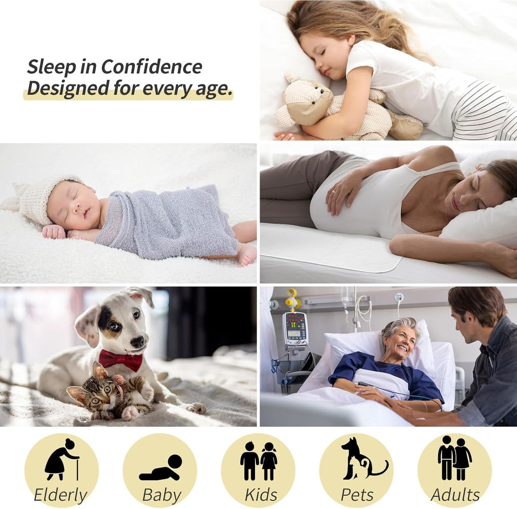 CoolShields Waterproof Bed Pads Incontinence 34'' x 52'' (2 Pack) Washable Reusable Bedwetting Mattress Protector Pad for Kids, Adults, Elderly, and Pets