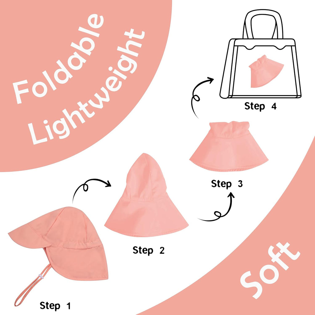 2 Pack Baby Sun Hats UPF 50+ Toddler Beach Hat for Girls Boys 0-4 Years