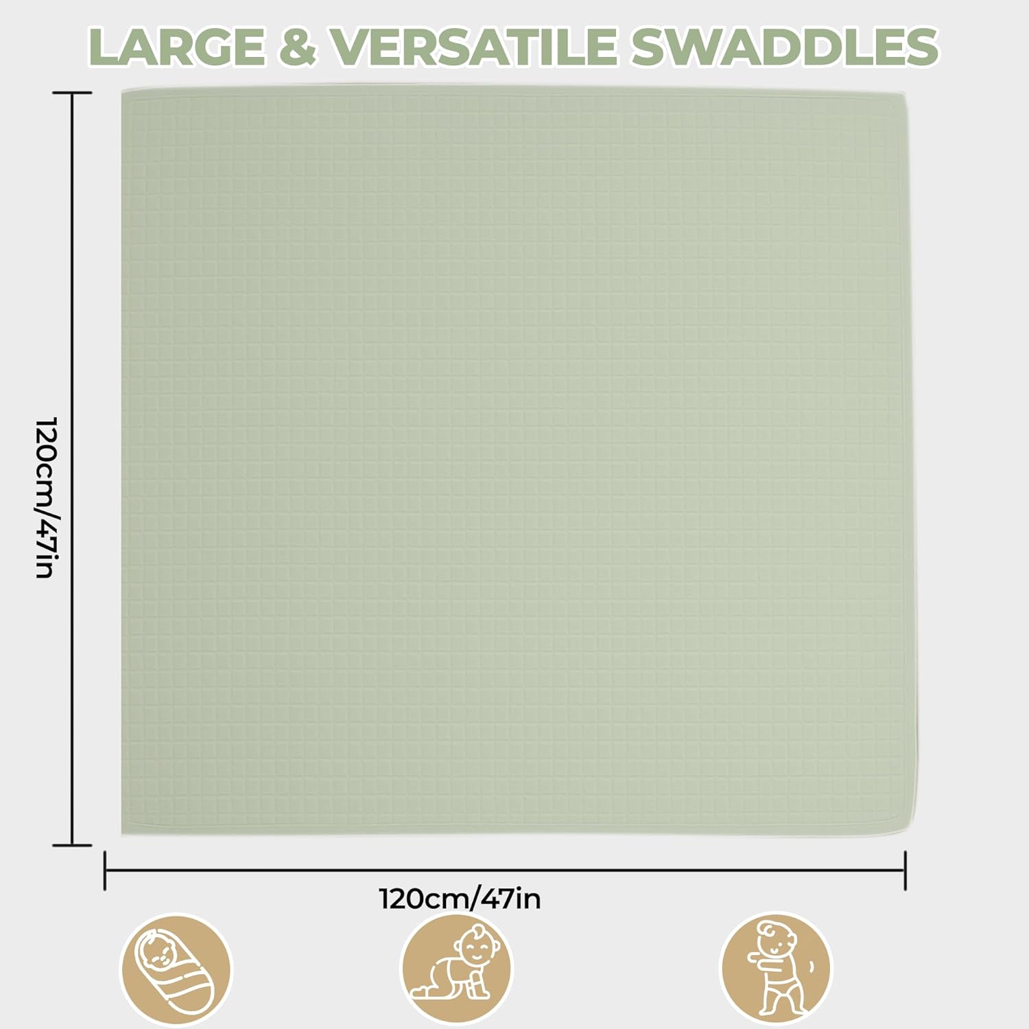 Muslin Swaddle Blankets for Newborn – 3 Pack Large 47"x47" Receiving Blankets – Soft, Breathable & Gentle – Unisex Forest Theme