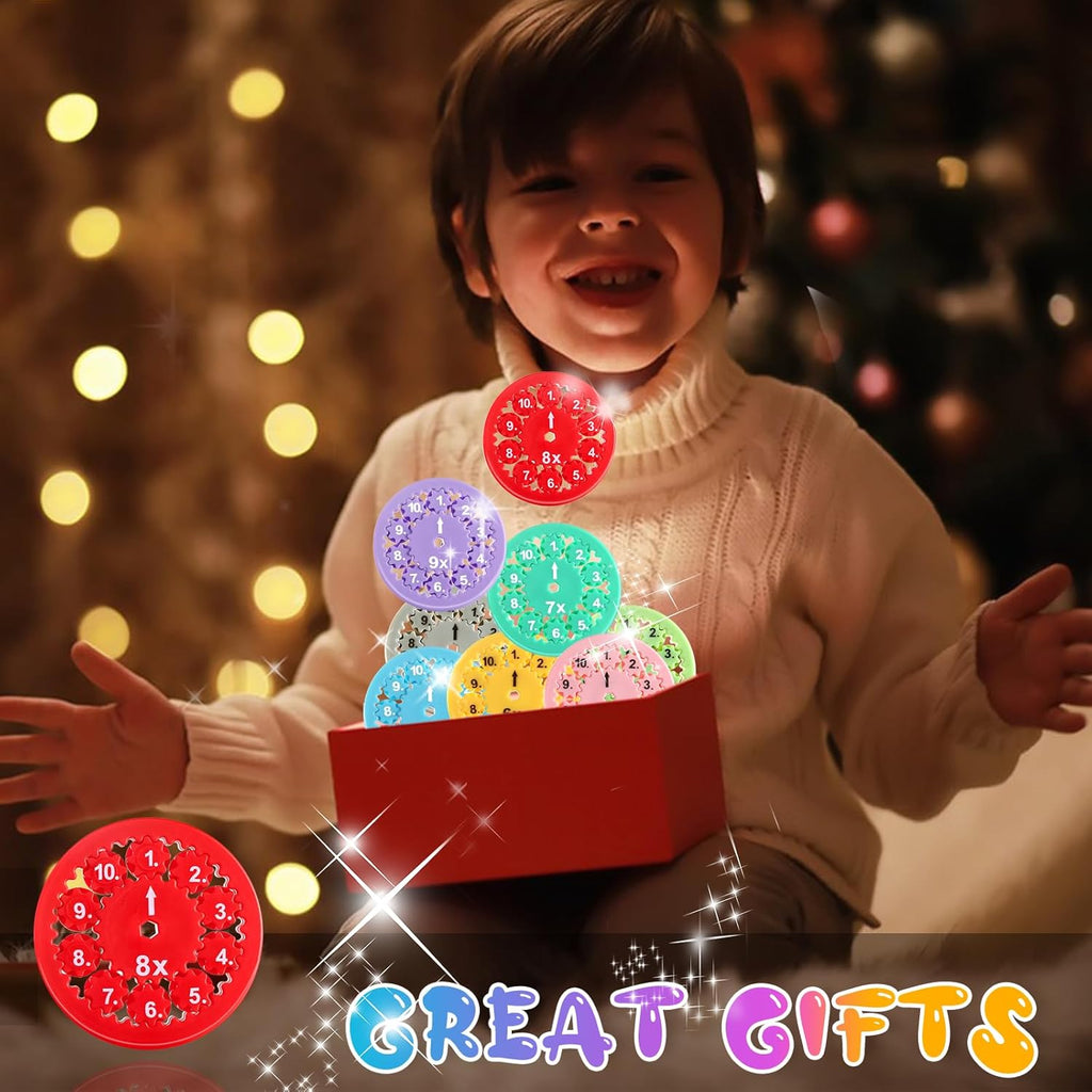 9PCS Math Fidget Spinners, Educational Math Fact Fidget Spinners for Kids Classroom Prize Treasure Box ( Multiplication Division)