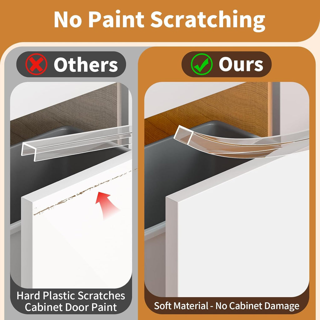 Cabinet Protectors for Kitchen Cabinets, Cabinet Door Edge Protector PVC Edge Guard Drawer Protector Prevent Wear, Chipping, Discoloration, Bumpers Clear, 3/4" Thick, 23'' Length