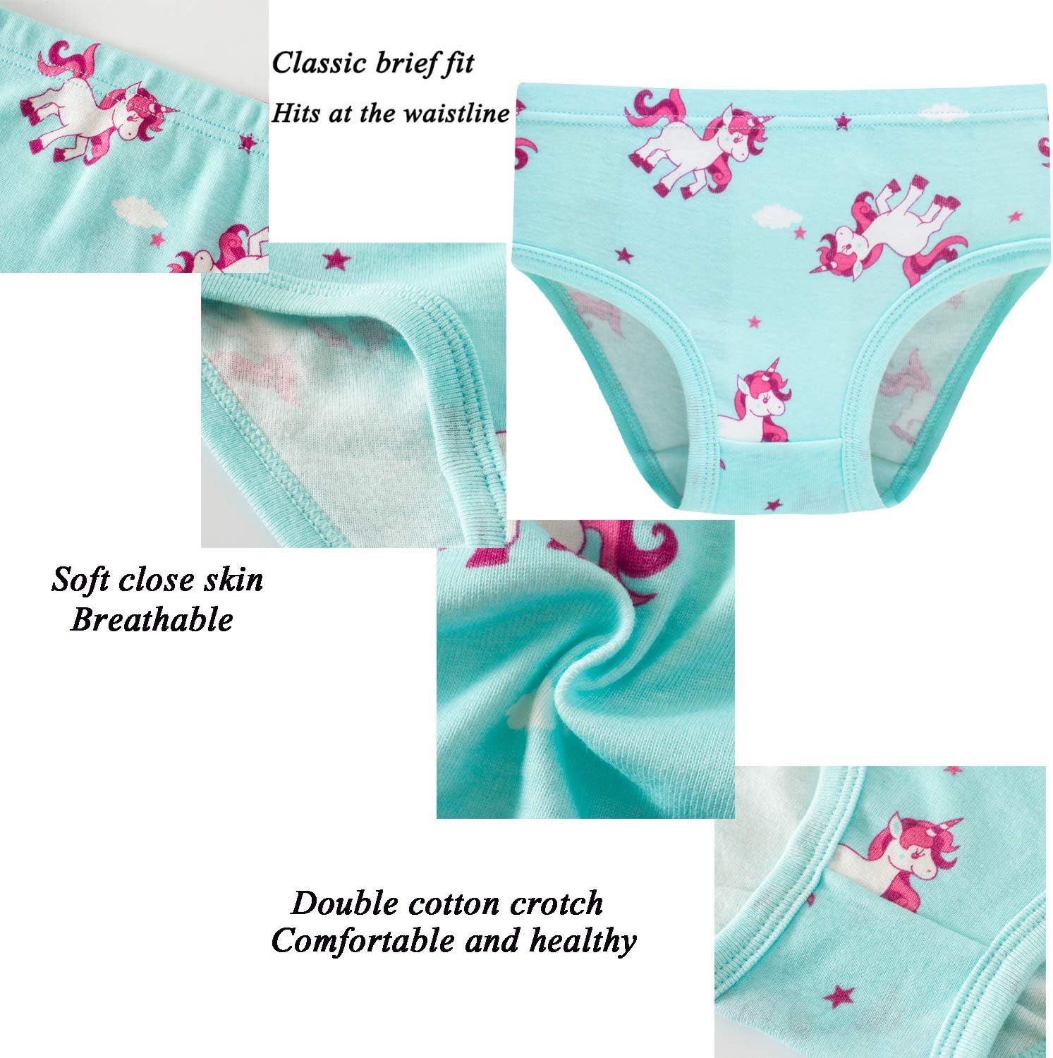 Hahan Girls Soft Panties Toddler Girls Cotton Underwear Kids Briefs