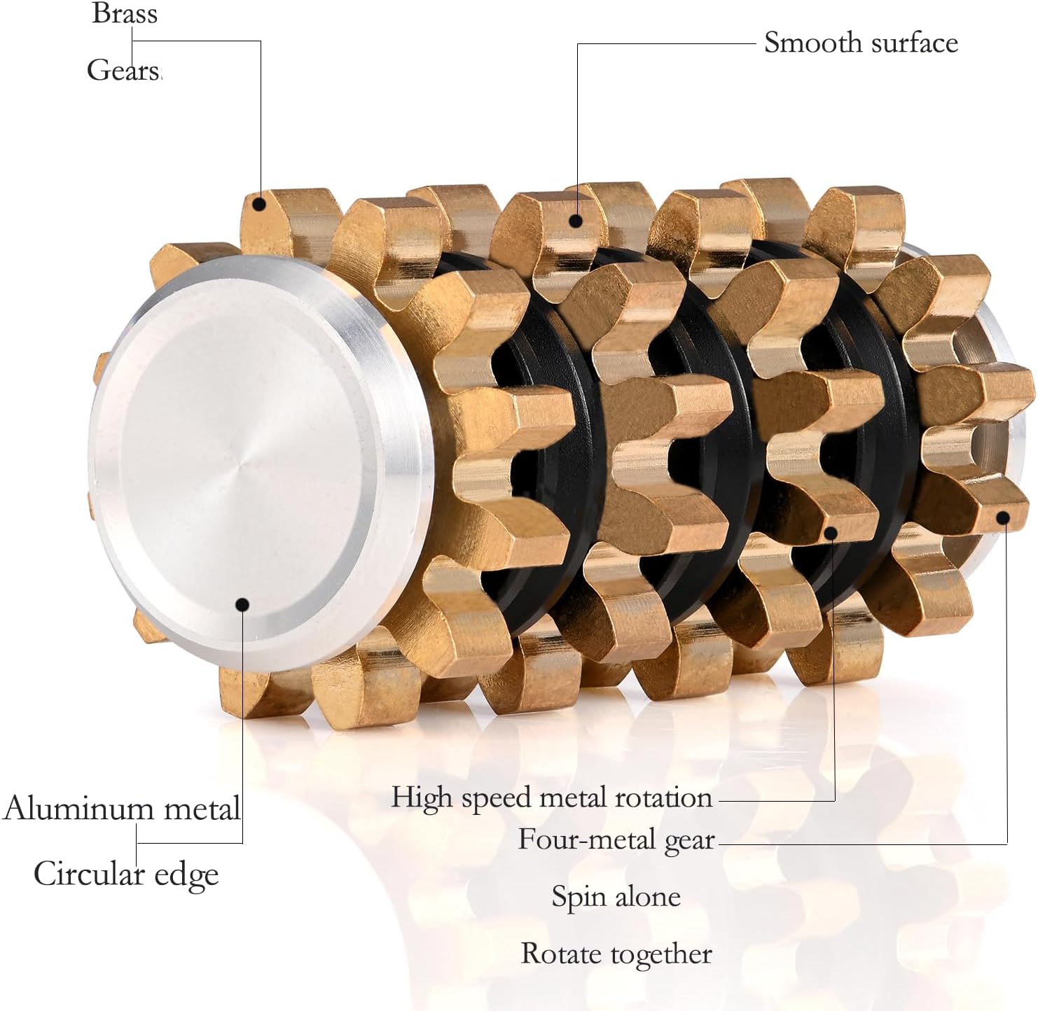 Fidget Toy Set, Metal Gear Fidget Toy, Gear Metal Fidget Spinner , Adult Fidget Spinner for Anxiety Relief Therapy, Steampunk Mechanical Sense.Fidget Pack Great Gift for Adults Teens Kids (4 in 1)